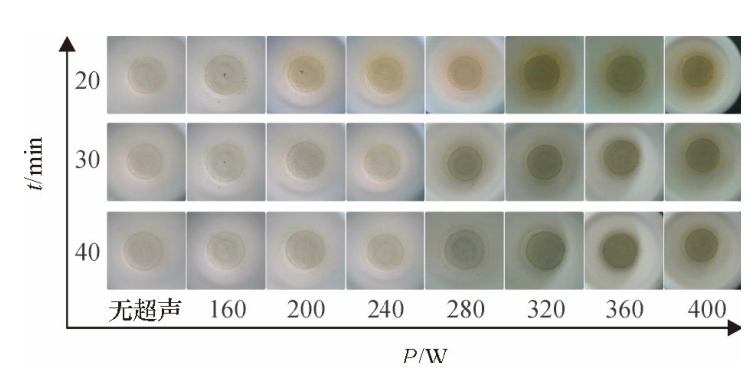不同密閉消解時間、不同超聲功率的消解效果